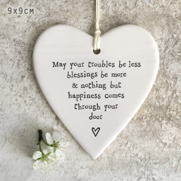 4216 Porcelain round heart-May your troubles be less - Image 2