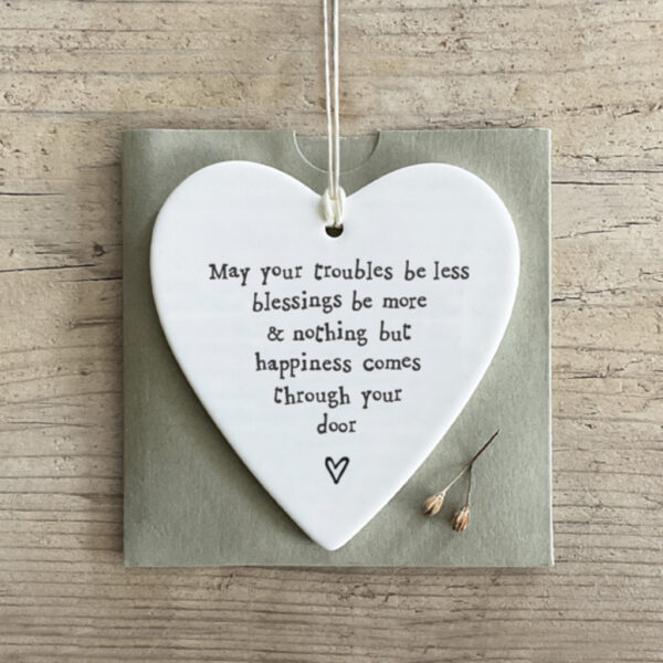 4216 Porcelain round heart-May your troubles be less