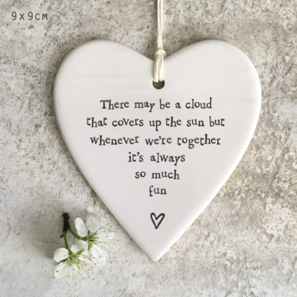 4196 Porcelain round heart-There may be a cloud